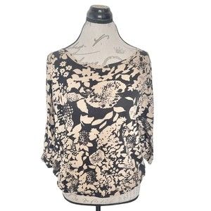 HERO & LEANDER Velvet Blouse Anthropologie  Top Floral Size P Bohemian  Autumn